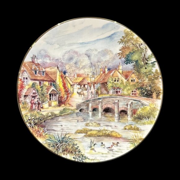 Vintage Royal Grafton Collector Plate Rural Cottages Plate no 2, Bridge Cottage, - Picture 1 of 2